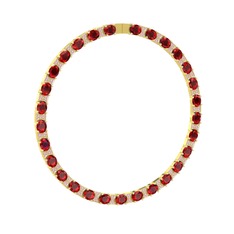 Vanea Kolye - Garnet ve pembe kuvars 8 ayar altın kolye #13gaong