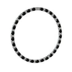Vanea Kolye - Siyah zirkon ve swarovski 14 ayar beyaz altın kolye #13gtrod