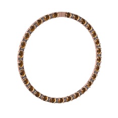 Vanea Kolye - Dumanlı kuvars ve siyah zirkon 8 ayar rose altın kolye #13uiu5f