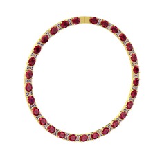Rodolit garnet ve ametist 14 ayar altın kolye