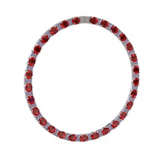Garnet ve ametist 18 ayar beyaz altın kolye