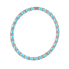 Akuamarin ve swarovski 14 ayar rose altın kolye