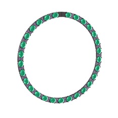 Vanea Kolye - Kök zümrüt ve ametist 925 ayar siyah rodyum kaplama gümüş kolye #17v5717