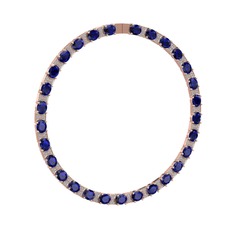 Lab safir ve swarovski 14 ayar rose altın kolye