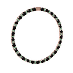 Vanea Kolye - Siyah zirkon ve kök zümrüt 925 ayar rose altın kaplama gümüş kolye #1aue1gv
