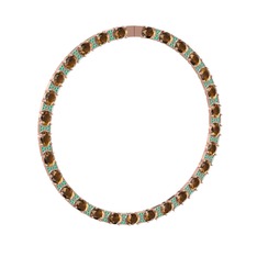 Vanea Kolye - Dumanlı kuvars ve kök zümrüt 925 ayar rose altın kaplama gümüş kolye #1b6hhag