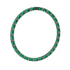 Vanea Kolye - Yeşil kuvars ve peridot 925 ayar siyah rodyum kaplama gümüş kolye #1bazyqi