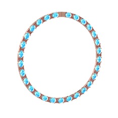 Vanea Kolye - Akuamarin ve garnet 8 ayar rose altın kolye #1cp295v