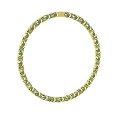 Peridot ve yeşil kuvars 8 ayar altın kolye