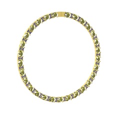 Peridot ve lab safir 925 ayar altın kaplama gümüş kolye