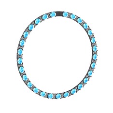 Vanea Kolye - Akuamarin ve pırlanta 925 ayar siyah rodyum kaplama gümüş kolye (4.2 karat) #1faueey