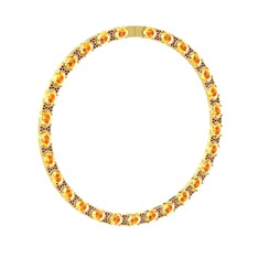 Vanea Kolye - Sitrin ve garnet 14 ayar altın kolye #1fb1ze3