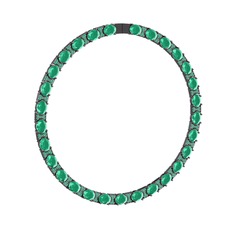 Vanea Kolye - Kök zümrüt 925 ayar siyah rodyum kaplama gümüş kolye #1fm13c9