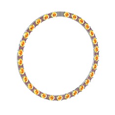Vanea Kolye - Sitrin ve rodolit garnet 8 ayar beyaz altın kolye #1fmpfl7