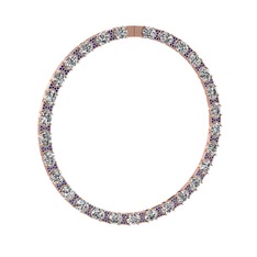 Swarovski ve lab safir 925 ayar rose altın kaplama gümüş kolye