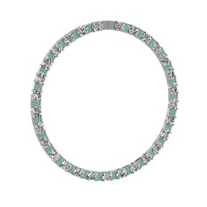 Swarovski ve kök zümrüt 925 ayar gümüş kolye
