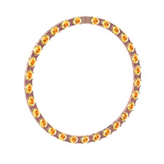 Vanea Kolye - Sitrin ve rodolit garnet 14 ayar rose altın kolye #1gklpo2