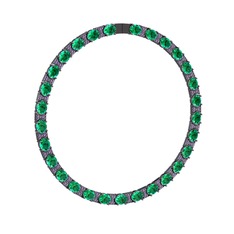 Vanea Kolye - Yeşil kuvars ve ametist 925 ayar siyah rodyum kaplama gümüş kolye #1gp4kpv