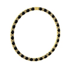 Vanea Kolye - Siyah zirkon ve dumanlı kuvars 925 ayar altın kaplama gümüş kolye #1gto7s5