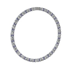 Vanea Kolye - Swarovski ve lab safir 18 ayar beyaz altın kolye #1i4zn60