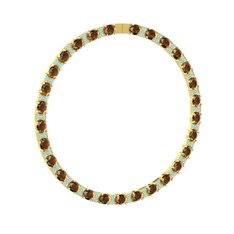 Vanea Kolye - Dumanlı kuvars ve akuamarin 8 ayar altın kolye #1jnm5c7