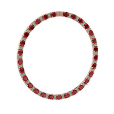 Vanea Kolye - Garnet ve kök zümrüt 925 ayar rose altın kaplama gümüş kolye #1joxwq9