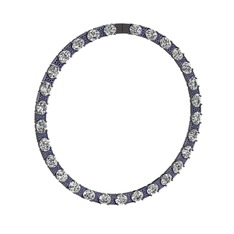 Vanea Kolye - Swarovski ve lab safir 925 ayar siyah rodyum kaplama gümüş kolye #1l3etkq