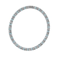 Vanea Kolye - Swarovski ve akuamarin 14 ayar beyaz altın kolye #1l8qcn7