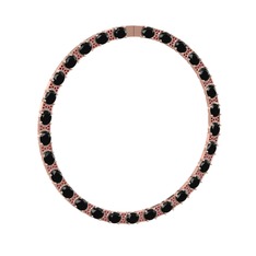 Vanea Kolye - Siyah zirkon ve garnet 8 ayar rose altın kolye #1l953hc