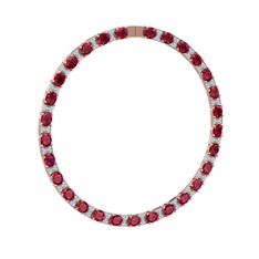 Vanea Kolye - Rodolit garnet ve akuamarin 14 ayar rose altın kolye #1mz0rfn