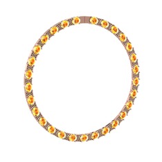 Vanea Kolye - Sitrin ve dumanlı kuvars 8 ayar rose altın kolye #1o2hyf8
