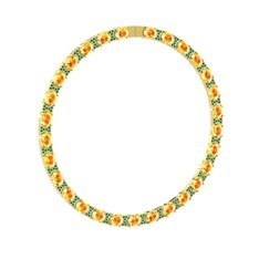 Vanea Kolye - Sitrin ve yeşil kuvars 8 ayar altın kolye #1omkjwk