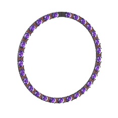 Vanea Kolye - Ametist ve garnet 925 ayar siyah rodyum kaplama gümüş kolye #1p6imom