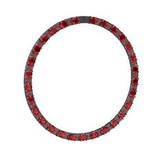 Vanea Kolye - Garnet 925 ayar siyah rodyum kaplama gümüş kolye #1pp61kh