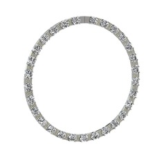 Swarovski ve peridot 18 ayar beyaz altın kolye