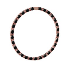 Vanea Kolye - Siyah zirkon ve garnet 18 ayar rose altın kolye #1qqefy2