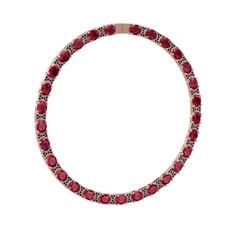 Vanea Kolye - Rodolit garnet ve siyah zirkon 8 ayar rose altın kolye #1r8mklk