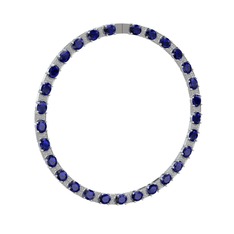 Vanea Kolye - Lab safir ve swarovski 14 ayar beyaz altın kolye #1sp8y0a