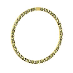 Vanea Kolye - Peridot ve siyah zirkon 18 ayar altın kolye #1tgfjlq