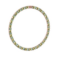 Vanea Kolye - Peridot ve kök zümrüt 18 ayar rose altın kolye #1tq9k3h