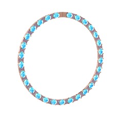 Vanea Kolye - Akuamarin ve ametist 925 ayar rose altın kaplama gümüş kolye #1tsbkta