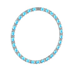 Vanea Kolye - Akuamarin ve swarovski 14 ayar beyaz altın kolye #1ukcoke