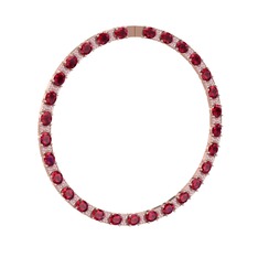 Rodolit garnet ve pembe kuvars 14 ayar rose altın kolye