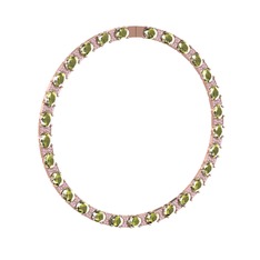 Vanea Kolye - Peridot ve pembe kuvars 14 ayar rose altın kolye #1uwzkss