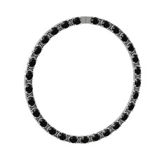 Vanea Kolye - Siyah zirkon 18 ayar beyaz altın kolye #1vopkmx