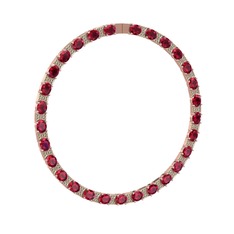 Rodolit garnet ve peridot 925 ayar rose altın kaplama gümüş kolye