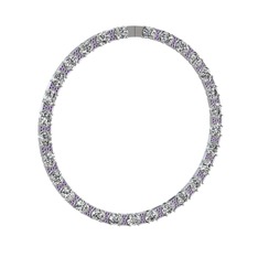 Vanea Kolye - Swarovski ve ametist 18 ayar beyaz altın kolye #1wdwigz
