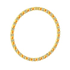 Vanea Kolye - Sitrin ve beyaz zirkon 925 ayar altın kaplama gümüş kolye #1y59hng