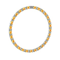 Vanea Kolye - Sitrin ve swarovski 8 ayar beyaz altın kolye #1yzwssv