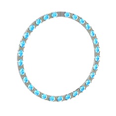 Vanea Kolye - Akuamarin ve peridot 14 ayar beyaz altın kolye #5iwdaq